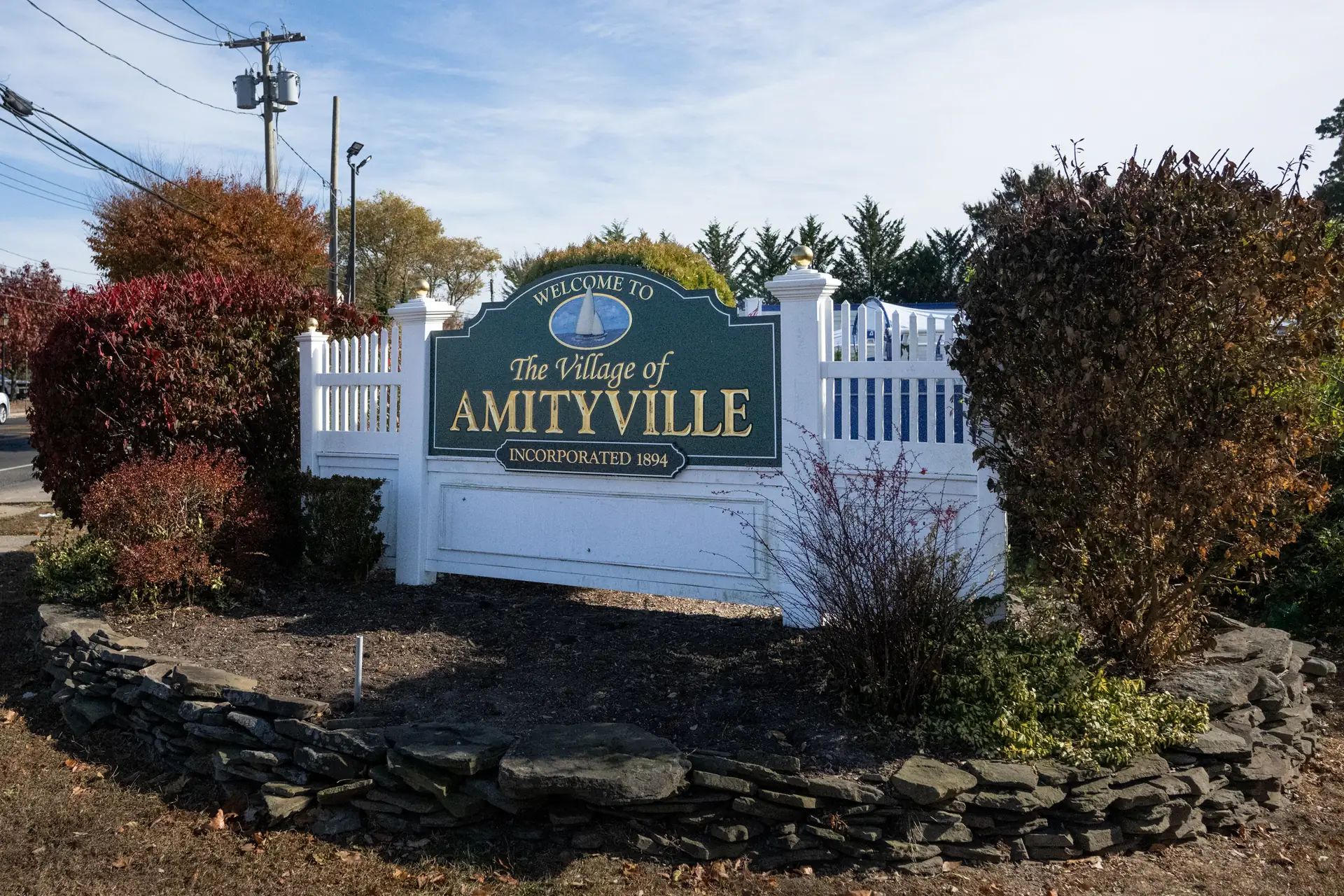 Welcome to Amityville sign, Amityville, NY